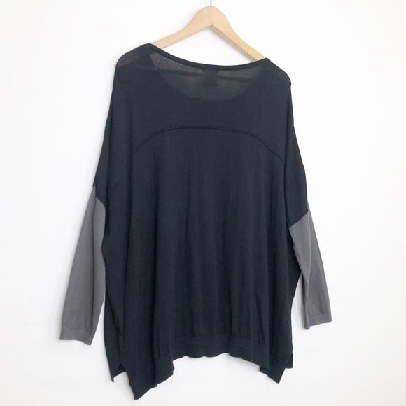 Planet, black and gray color block oversized sweater - Picture 7 of 9